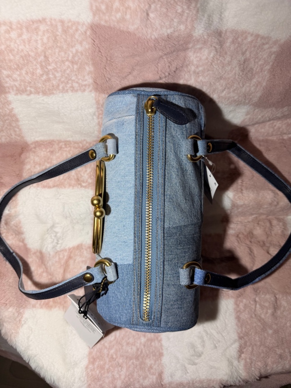 COACH Denim Kisslock Barrel bag 28 in gold hardware NWT - Picture 12 of 12
